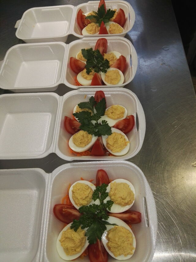 Gefüllte Eier To-Go.