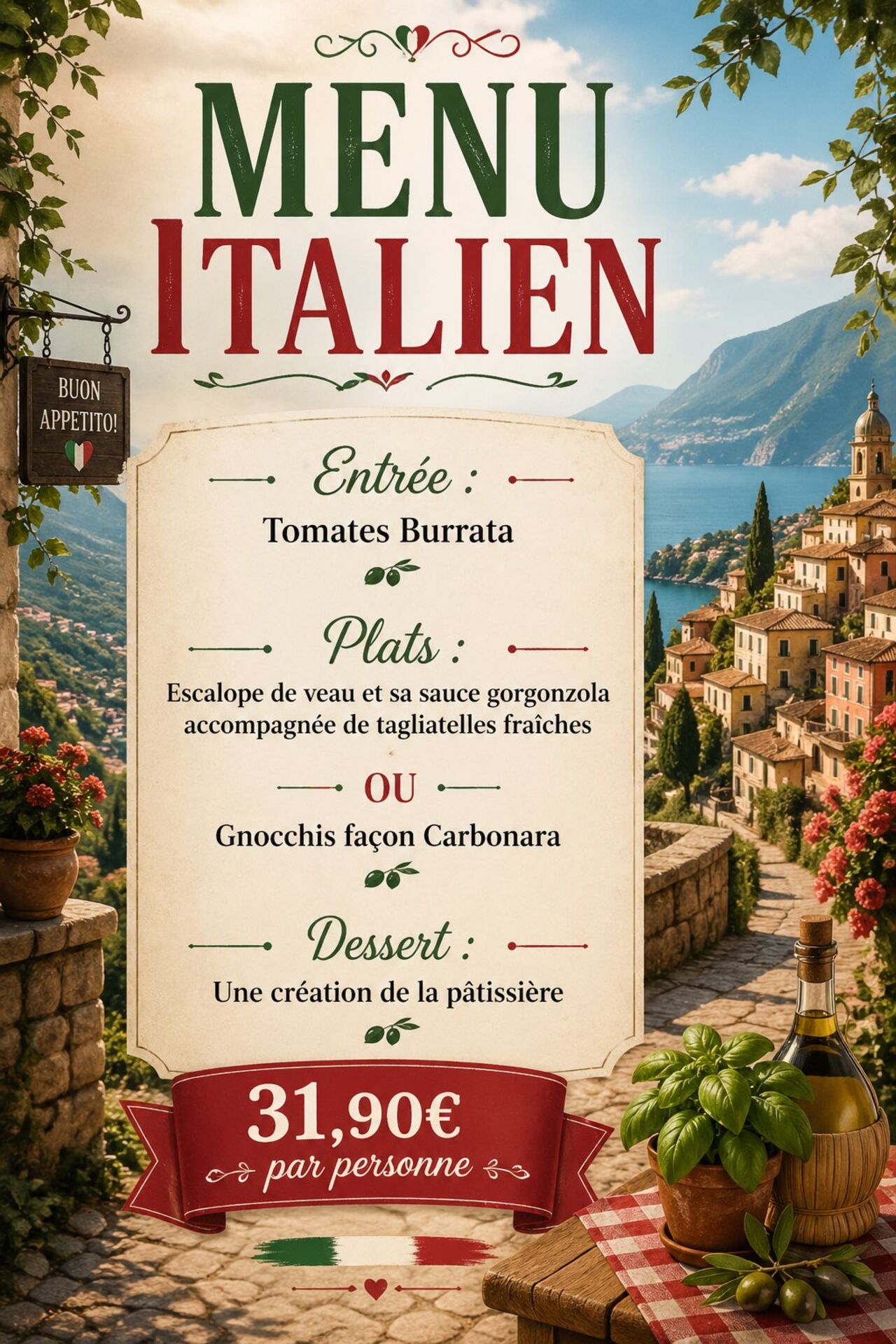 Menu italien