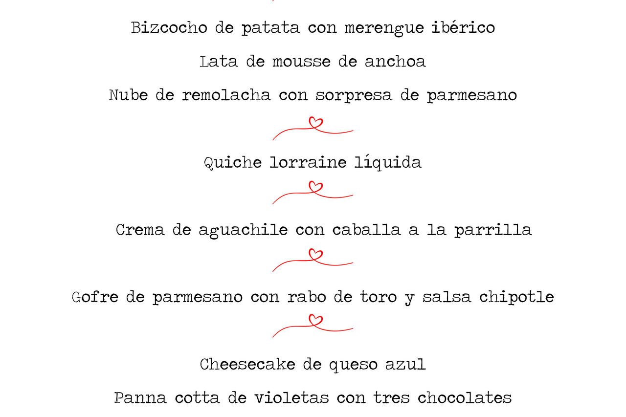 Menú de San Valentín