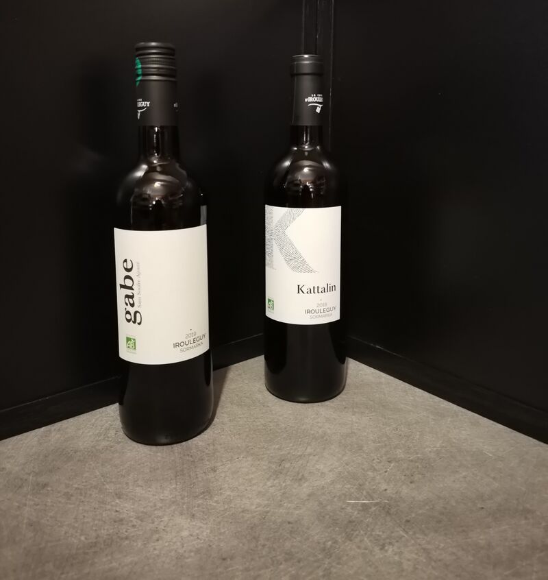 Vins d'Irouléguy (Pays Basque) = Gabe ( vin bio sans sulfites ajoutés) = 15.50€ / Kattalin bio=rupture de stock
