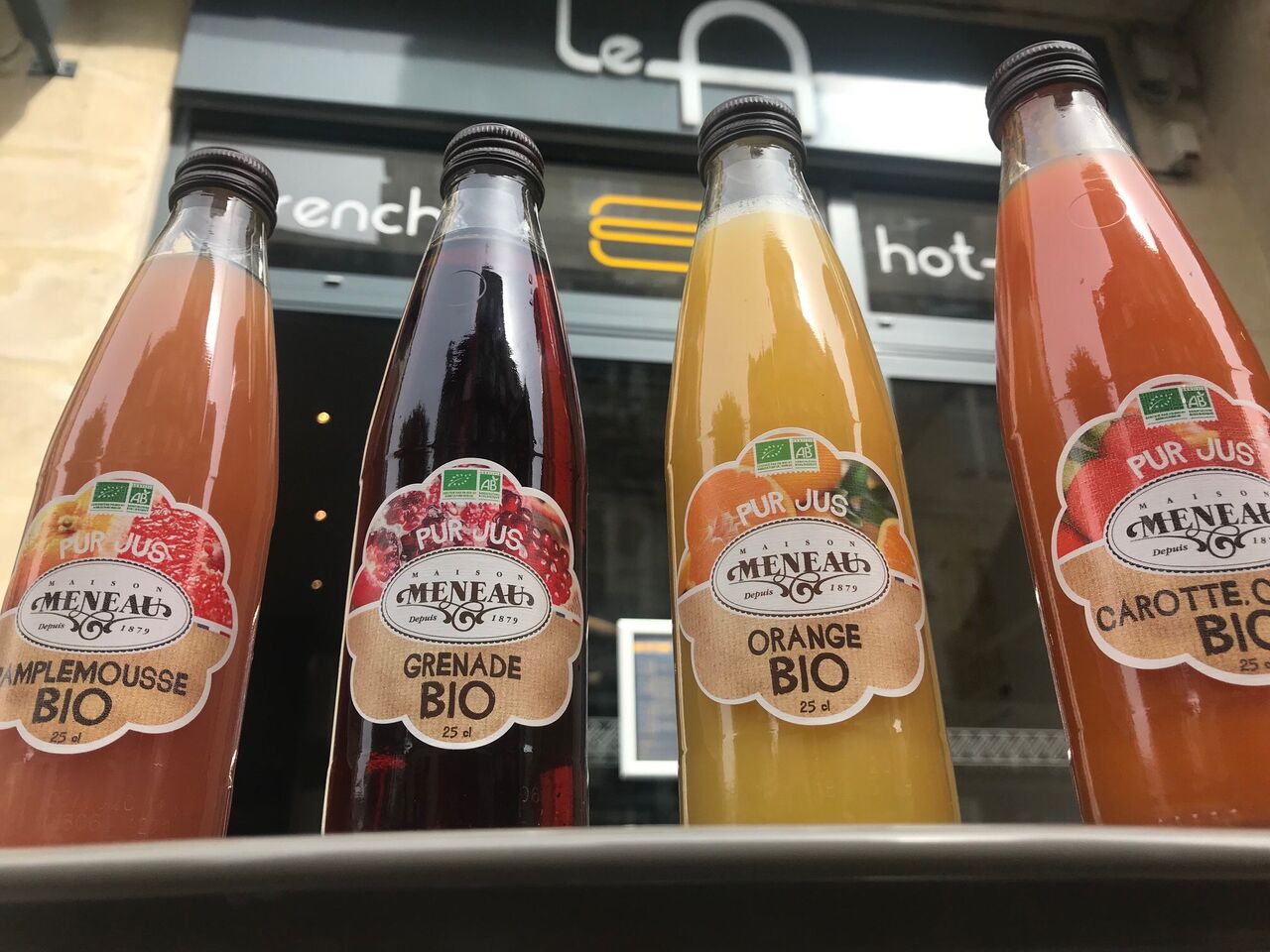 Nos pur jus 100 % bio de la Maison Meneau 