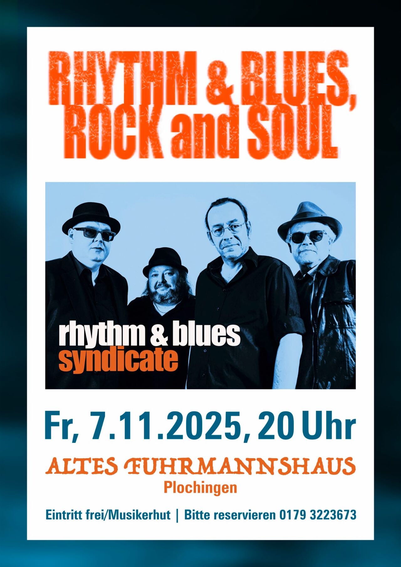 "Rhythm & Blues Syndicate" am Freitag, 07.11.2025, ab 20 Uhr