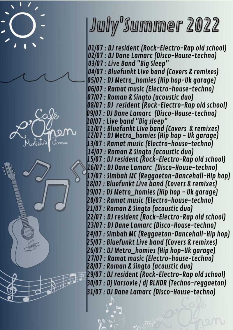 Programme animation juillet 2022