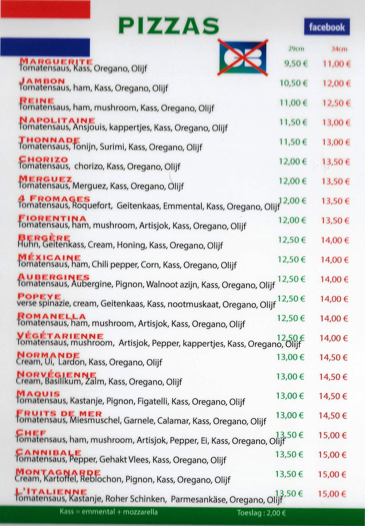 onze prijs in het Nederland