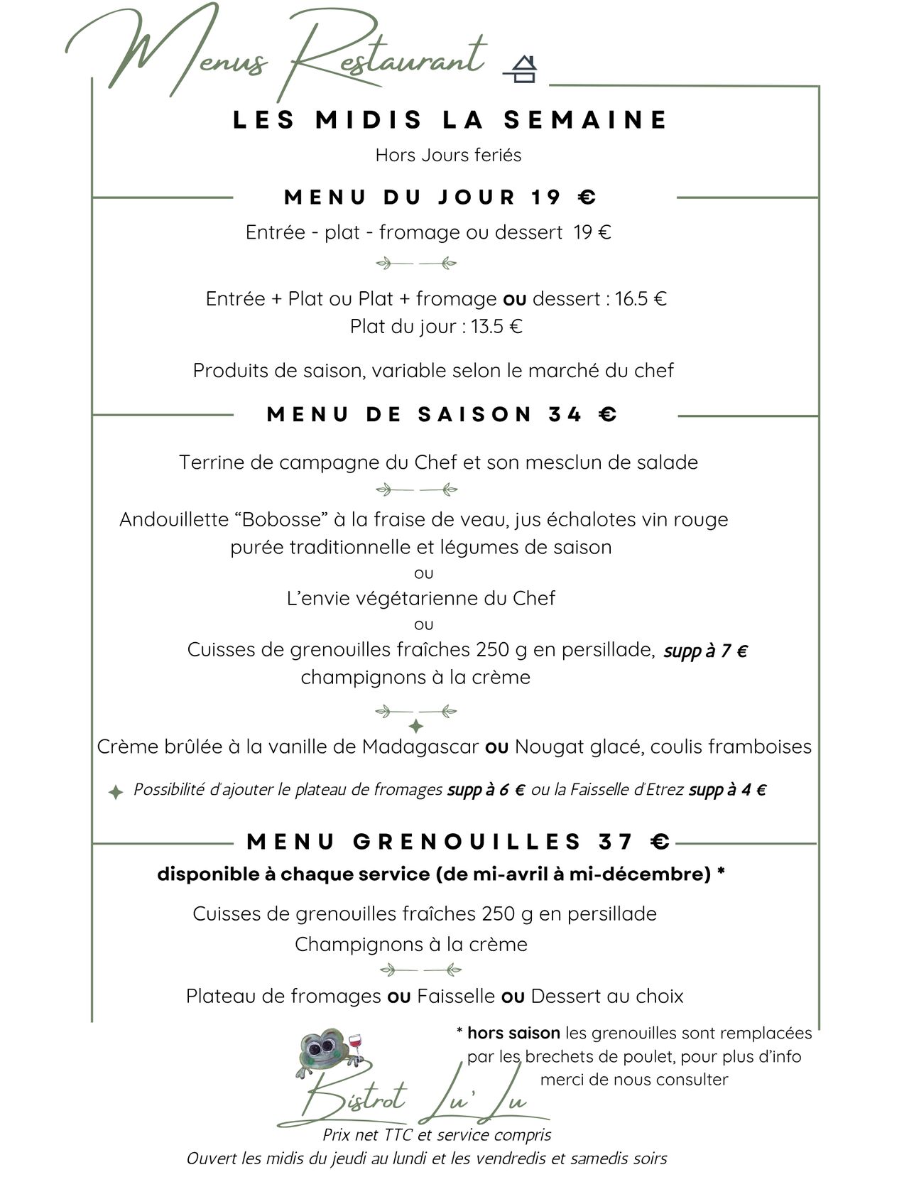MENU SEMAINE
