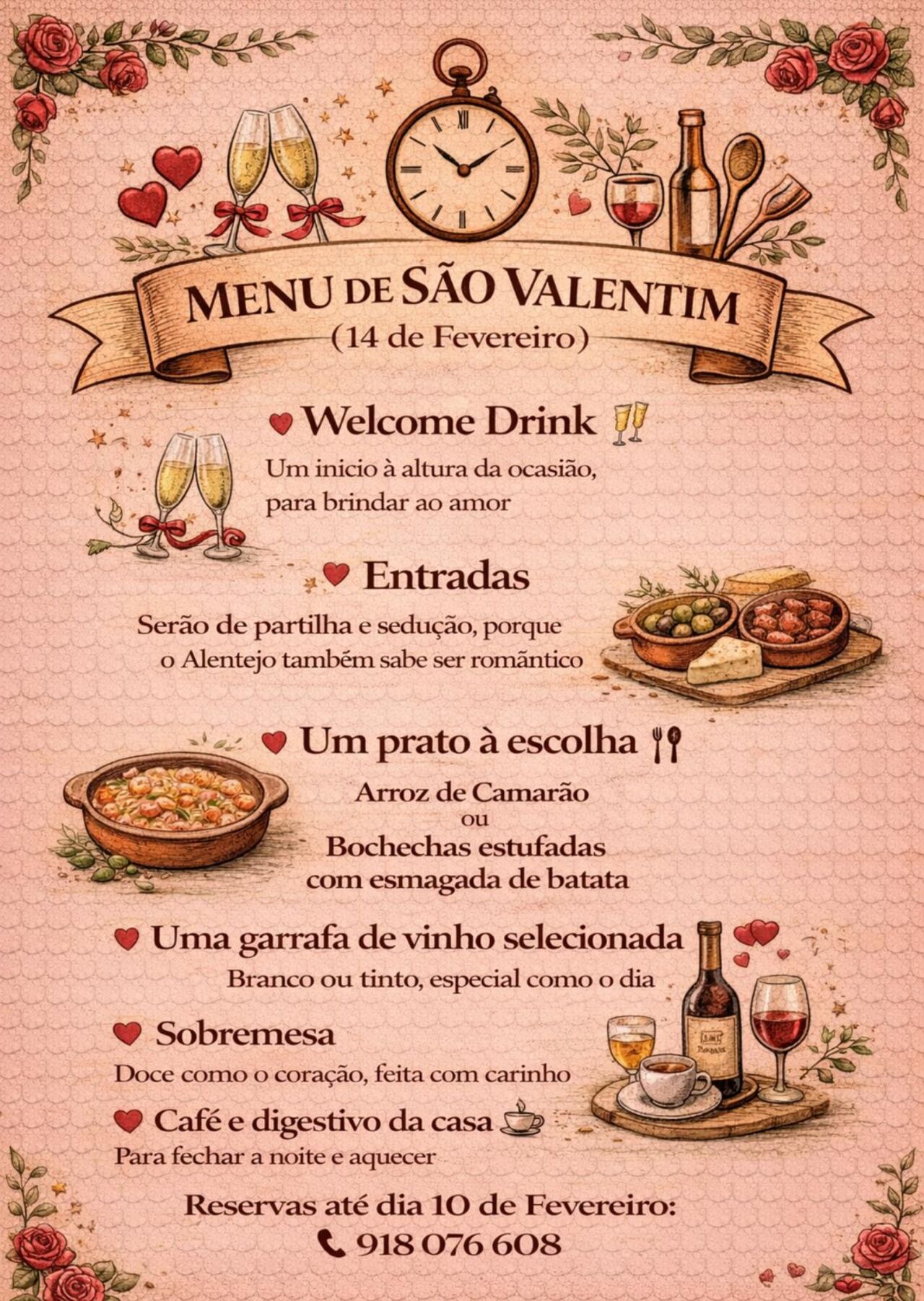 ✨ Menu especial de São Valentim