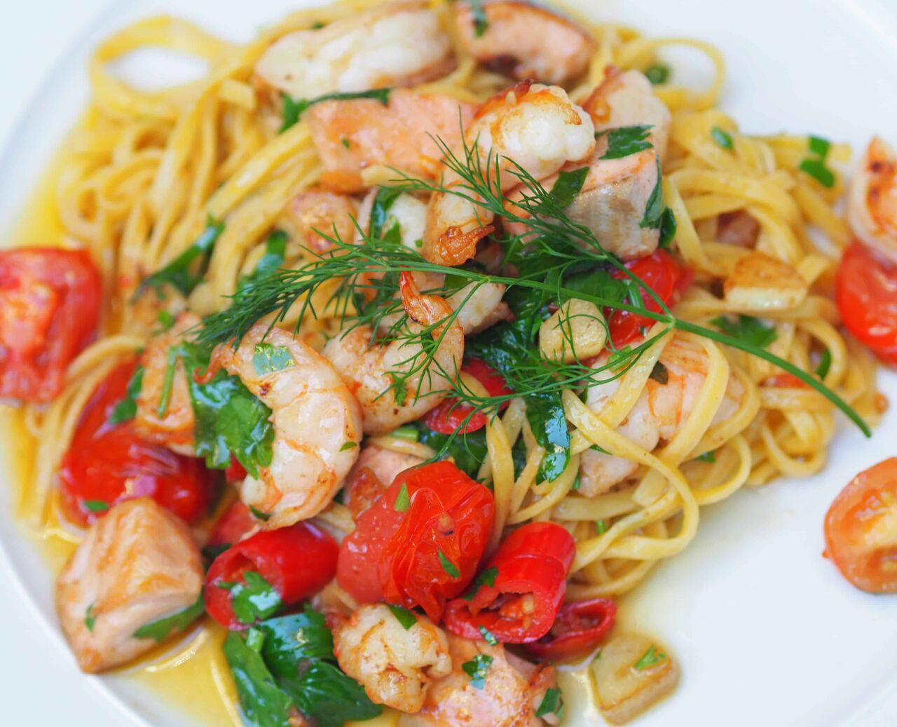 Nudeln mit Fisch