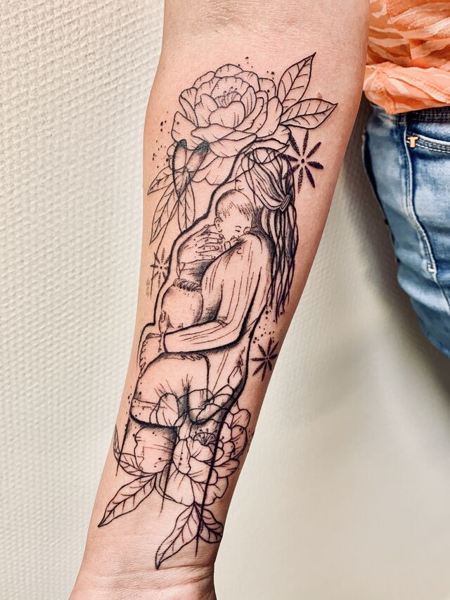 Moederliefde (sketchy stijl) - voor Desiree