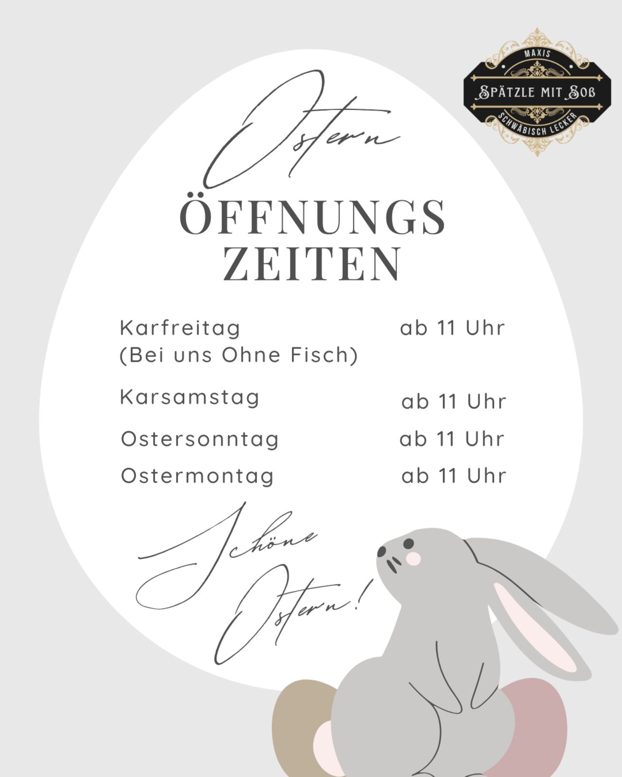Öffnungstage an Ostern