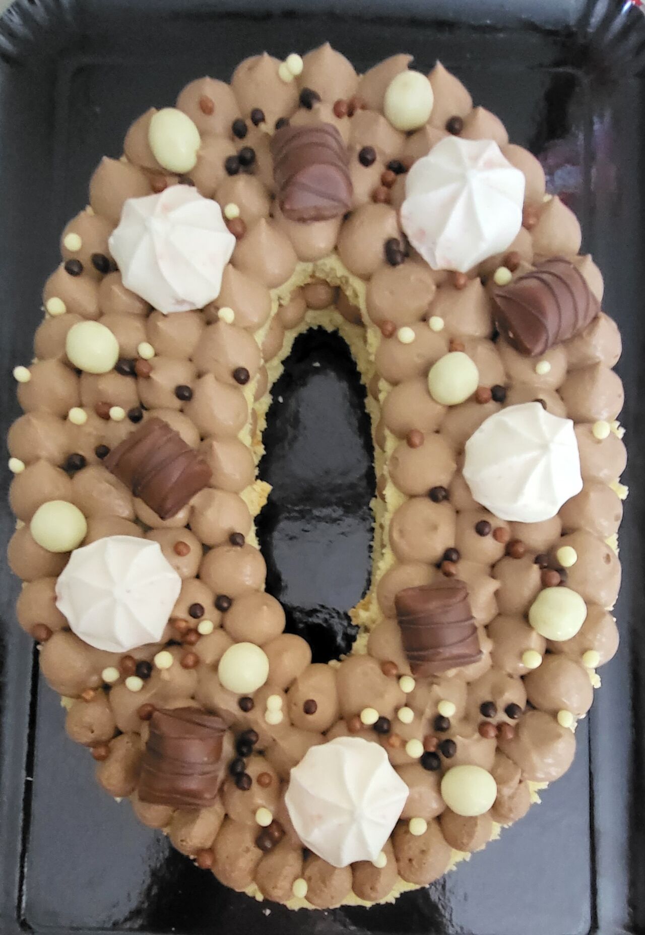 Number cake 0 chocolat 