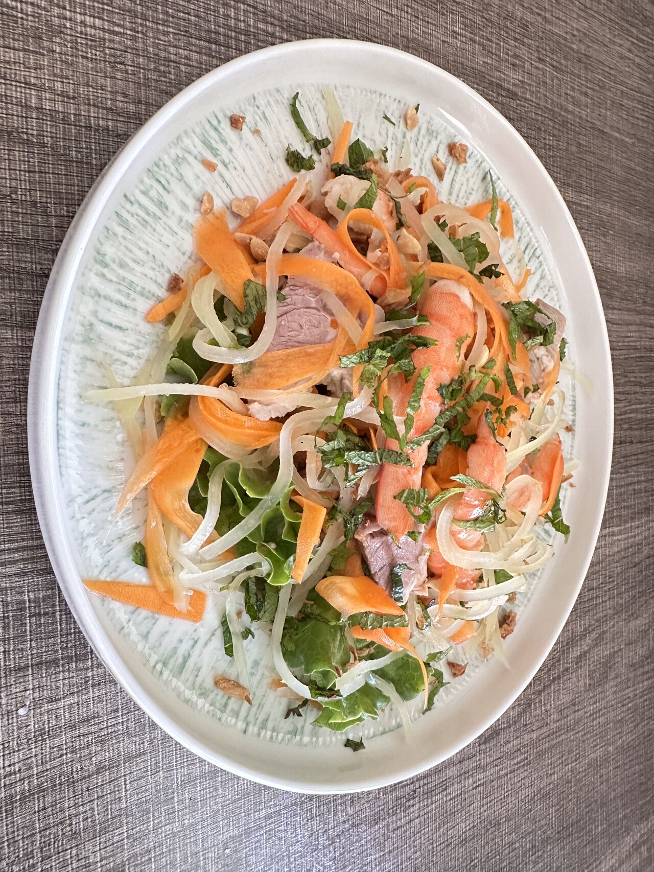 Salade Papaye verte aux crevettes-porc