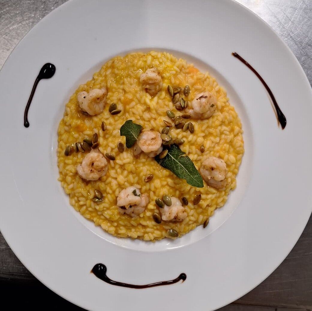 RISOTTO ALLA ZUCCA CON GAMBERI