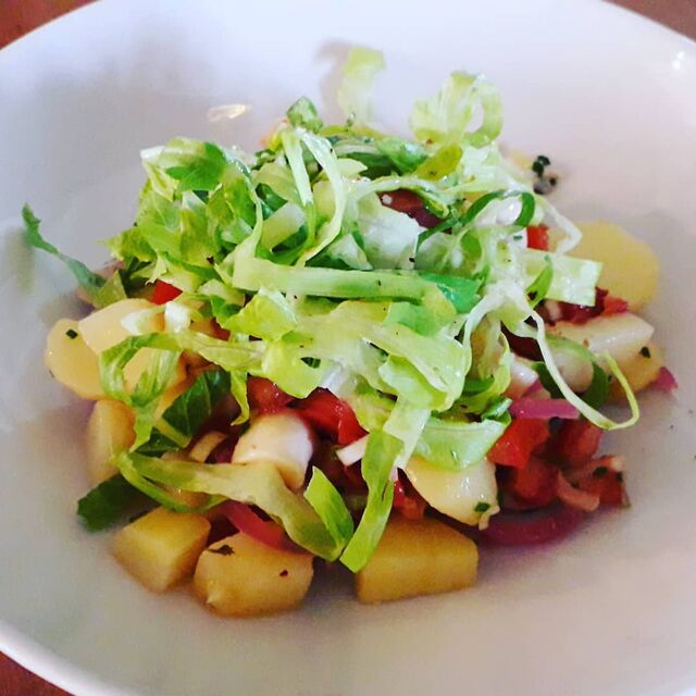 Salade de poulpe et de pommes de terre, et sa marinade maison ? #frenchriviera#beach#sodelicious