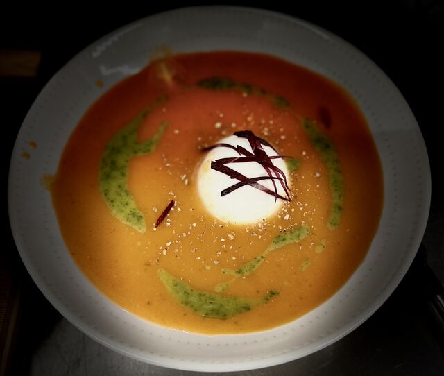 Gaspacho de tomates et buratina 
