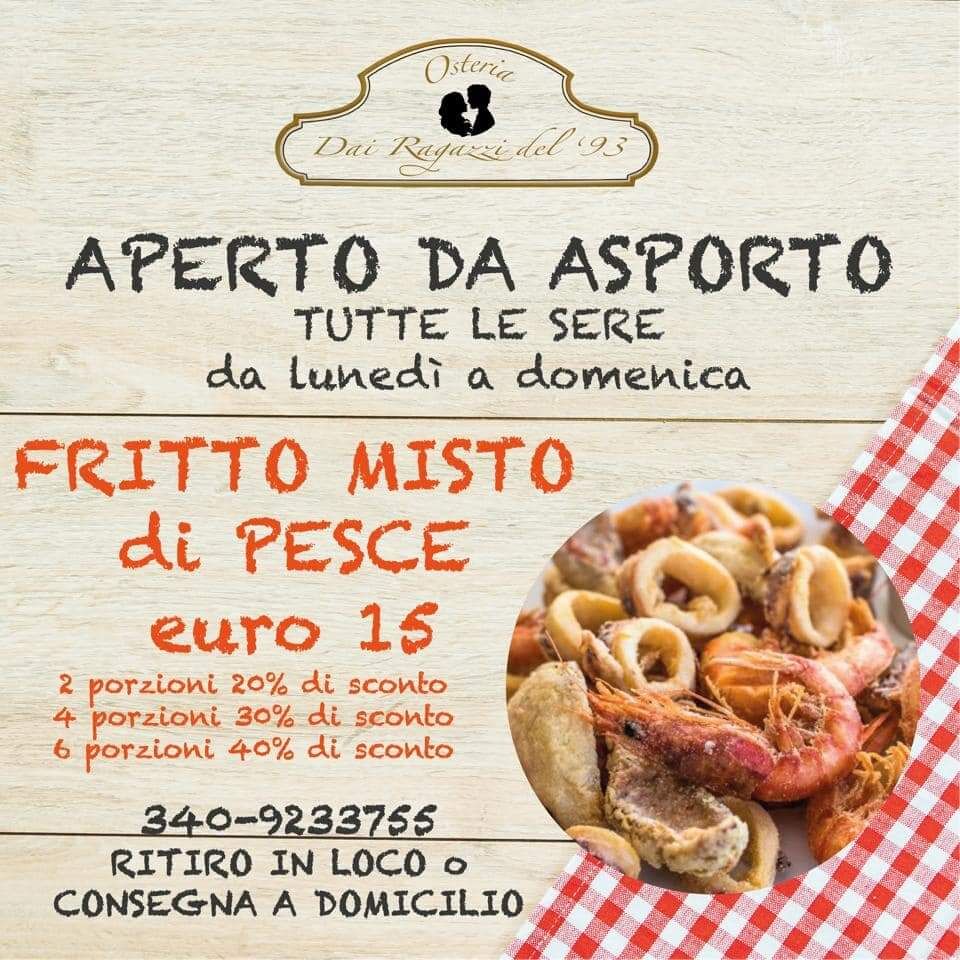 Promozione
FRITTO MISTO DI PESCE
