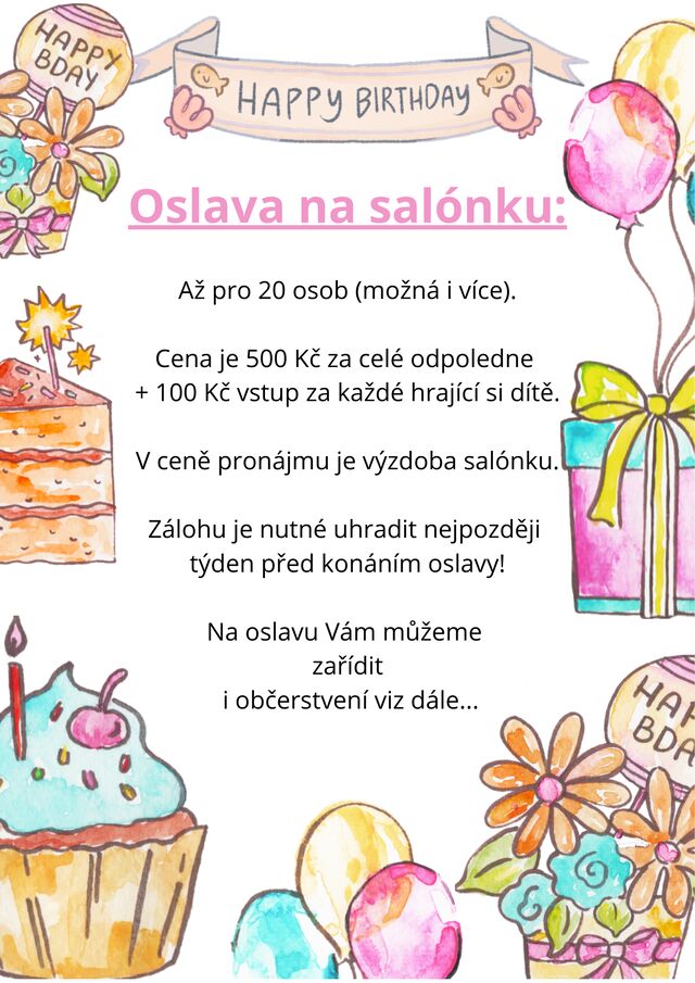 Základní info pro nejlepší oslavy :)