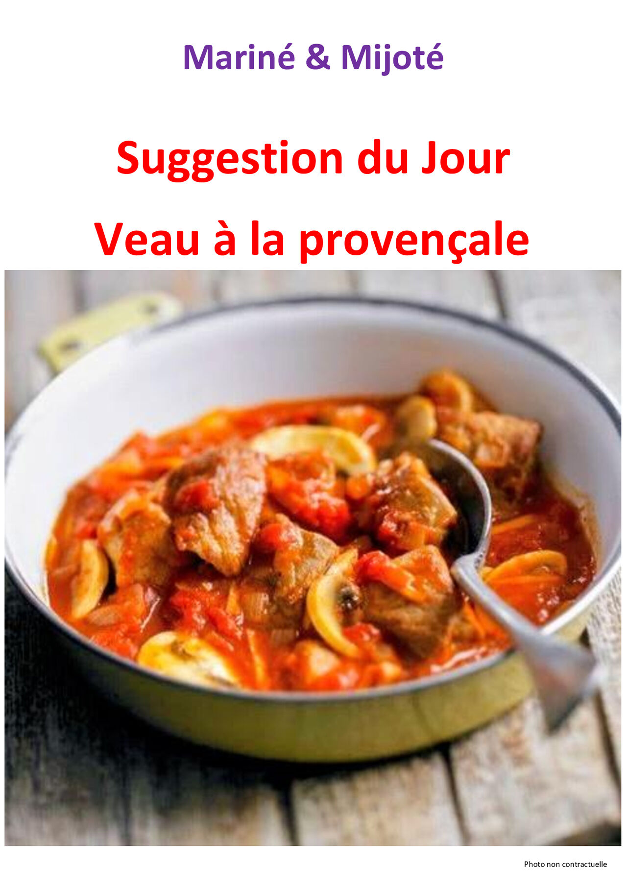 Suggestion du mardi 28 juillet 2026