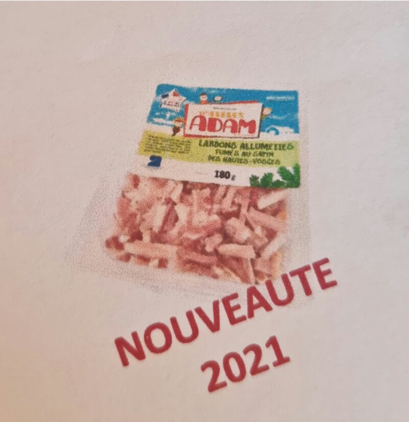 Lardons allumettes fumés au sapin des Hautes Vosges Ferme Adam -180gr-3,75€ 