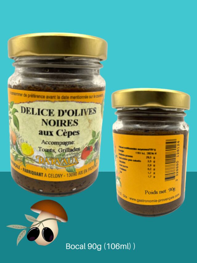 DÉLICE D'OLIVES NOIRES aux cèpes - 90g (106ml)