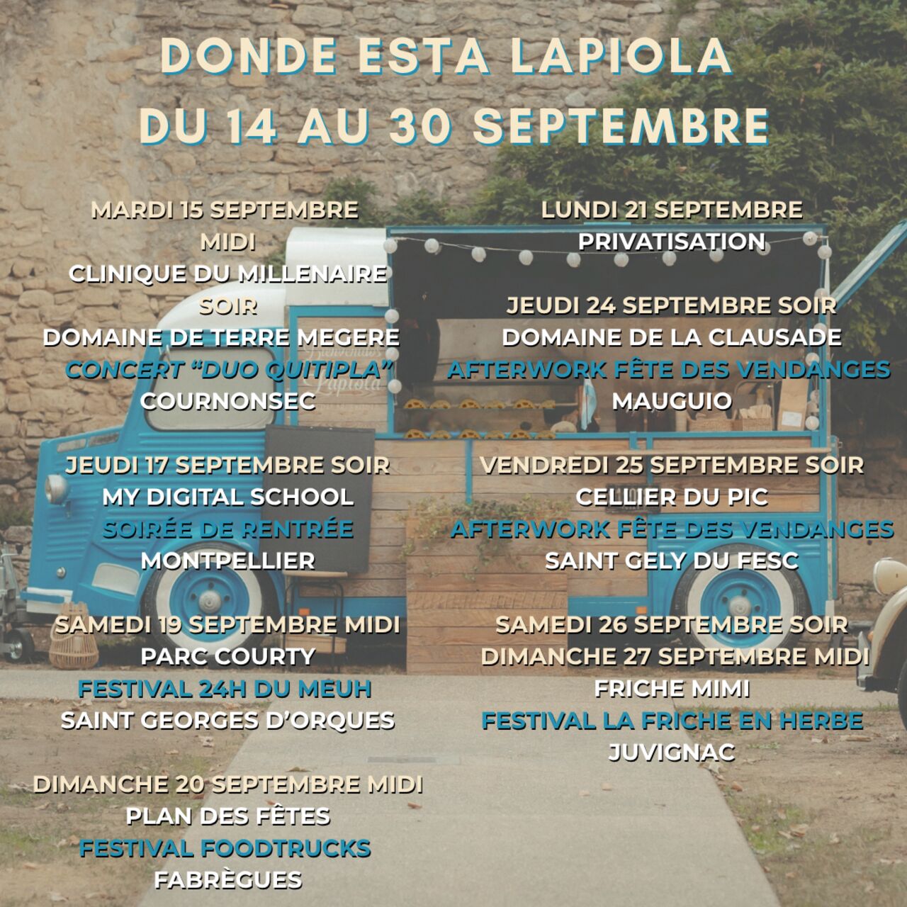 DONDE ESTA LAPIOLA DU 14 AU 30 SEPTEMBRE