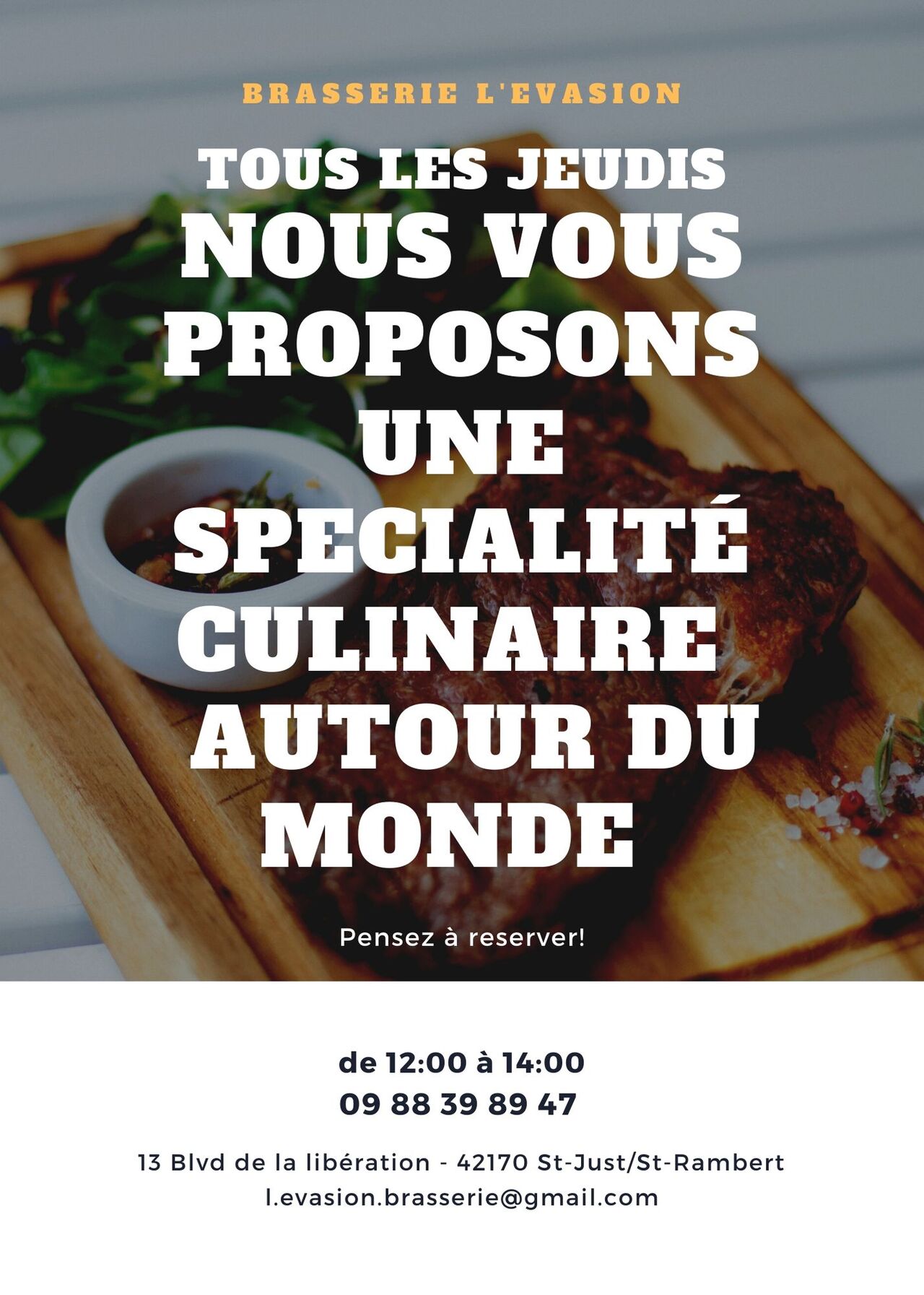 Menu du Jeudi