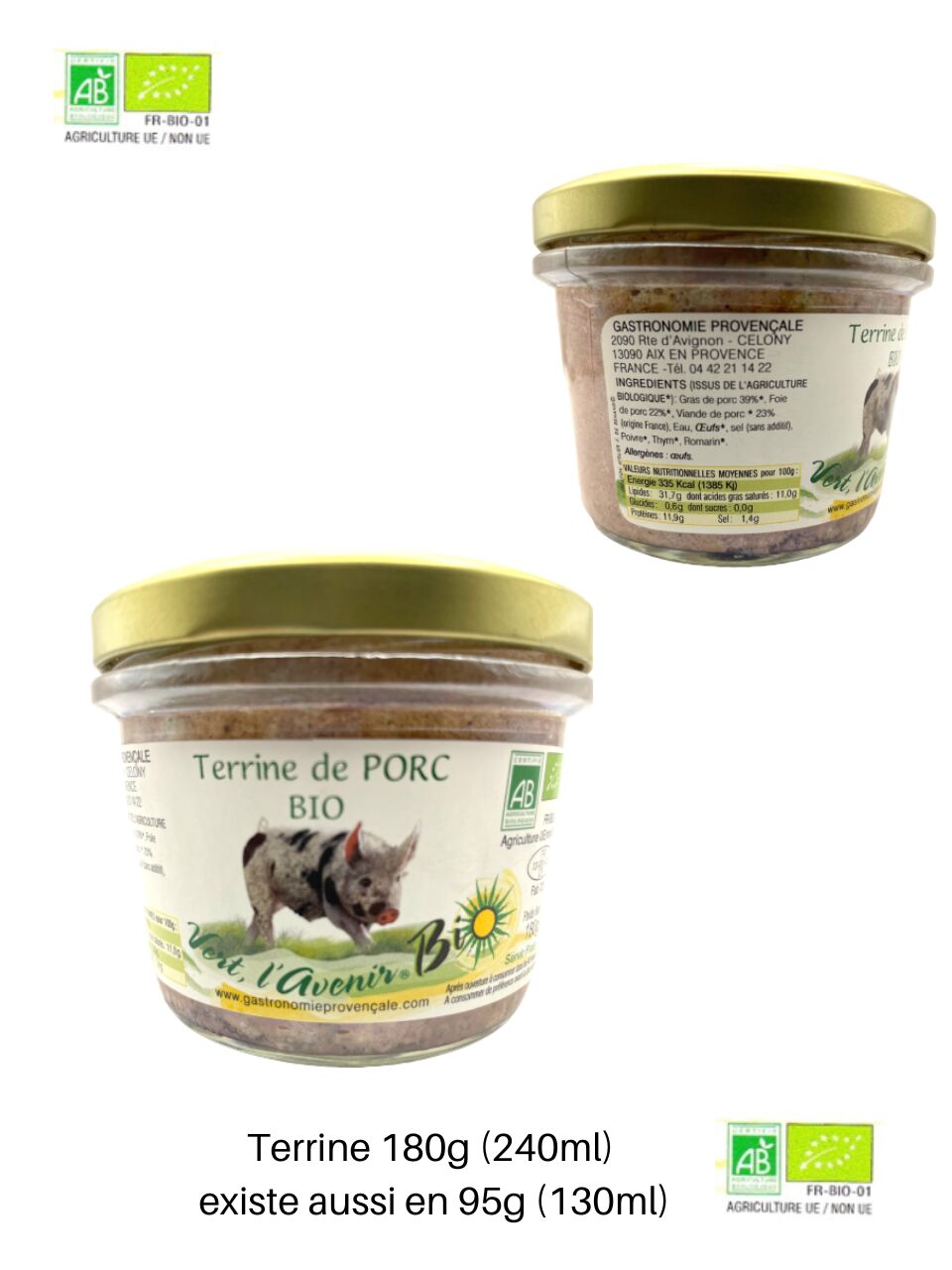 Terrine de Porc BIO - 95g et 180g