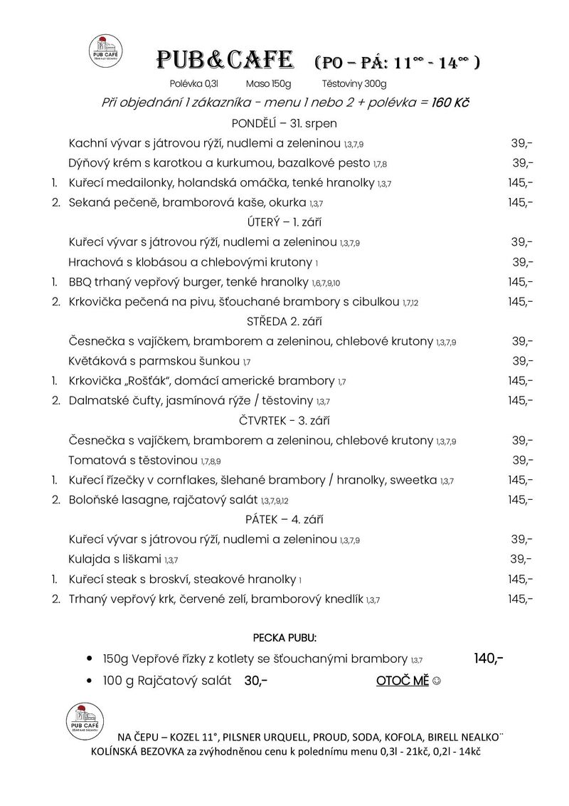 DENNÍ MENU od 31. SRPEN