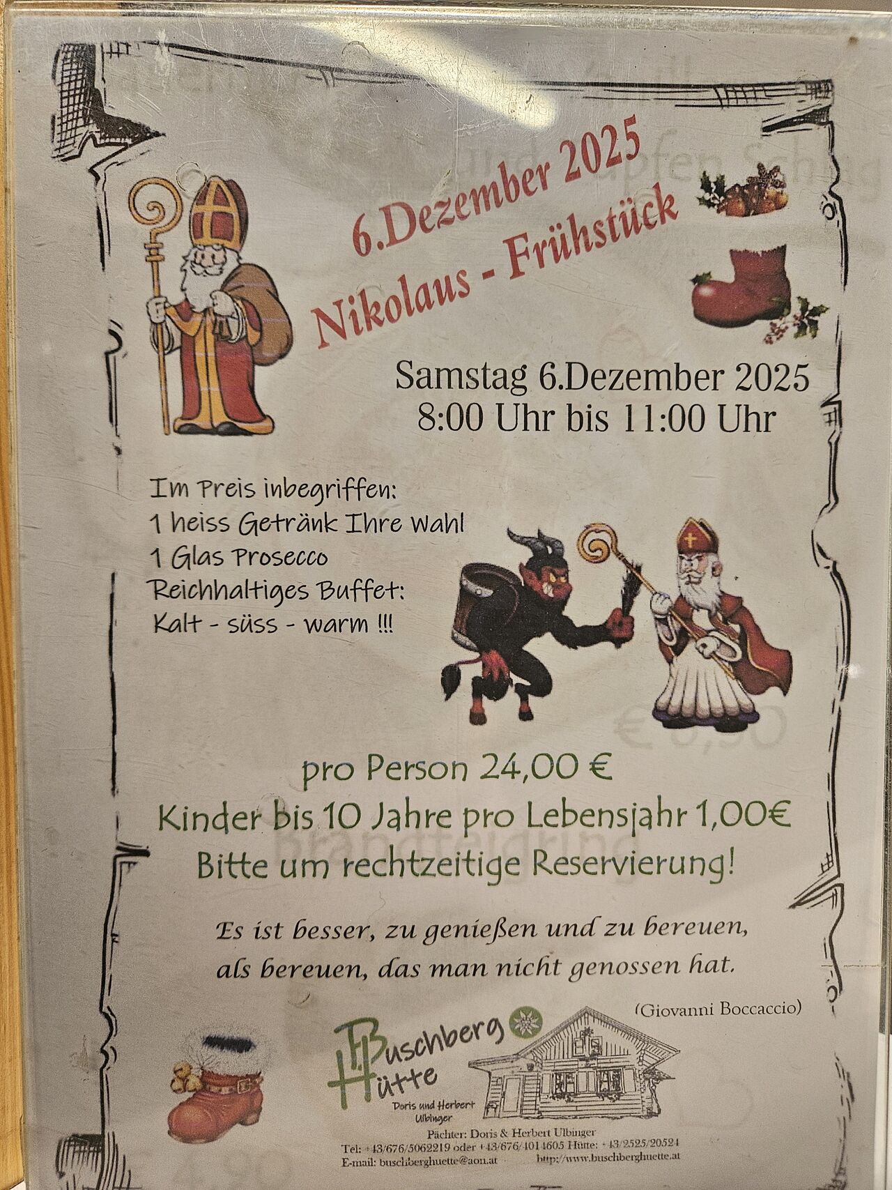 Dezember Buffet Termine!!!!