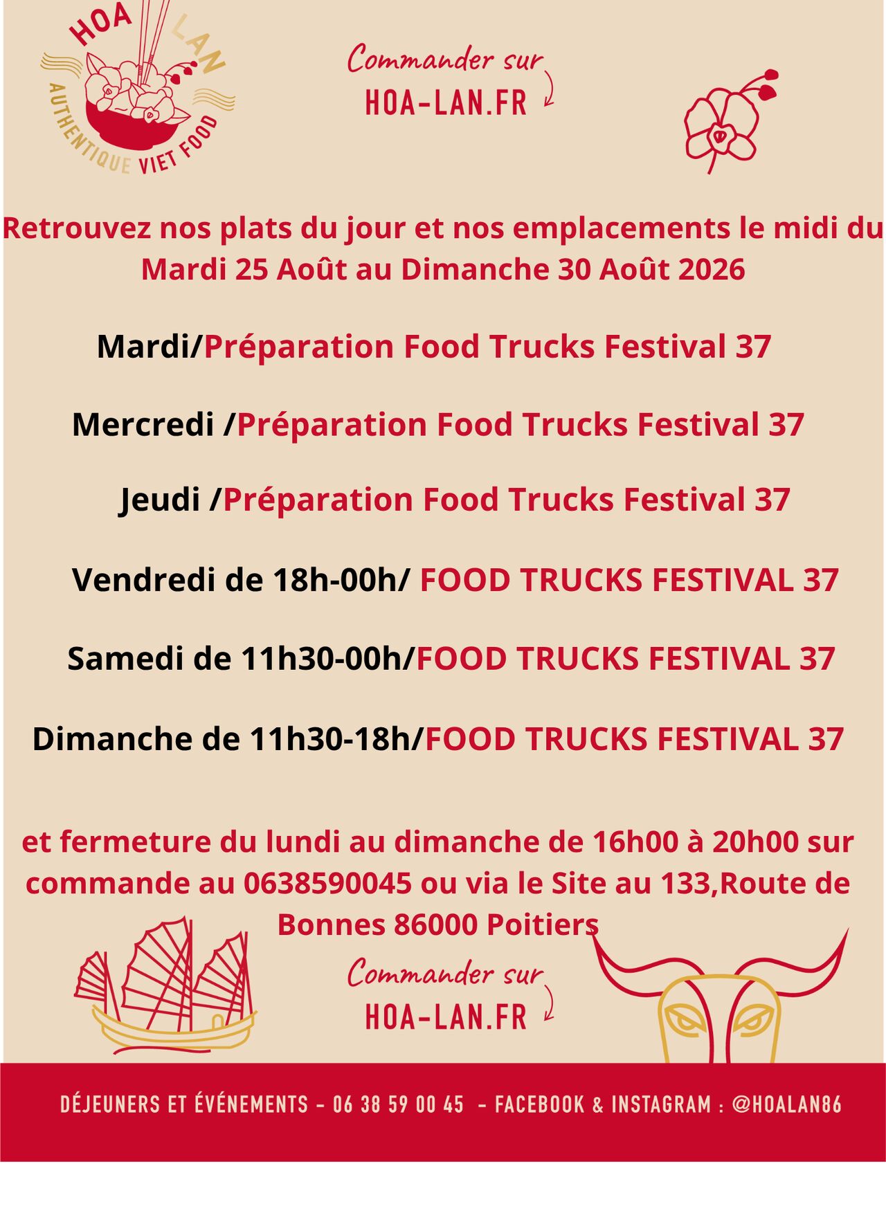 Semaine du 25 au 30 Aout 2026