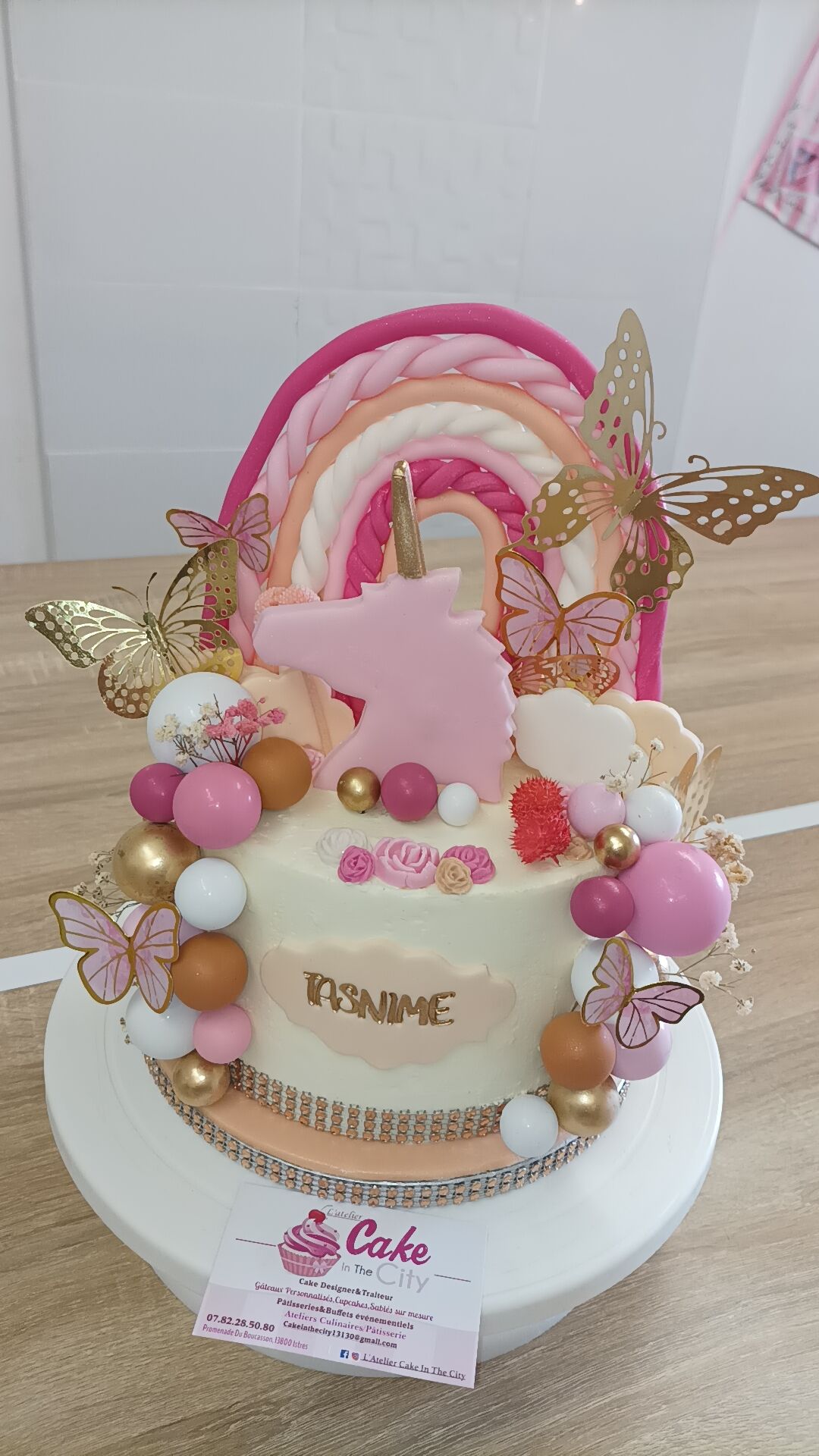 Gâteau personnalisé thème Licorne