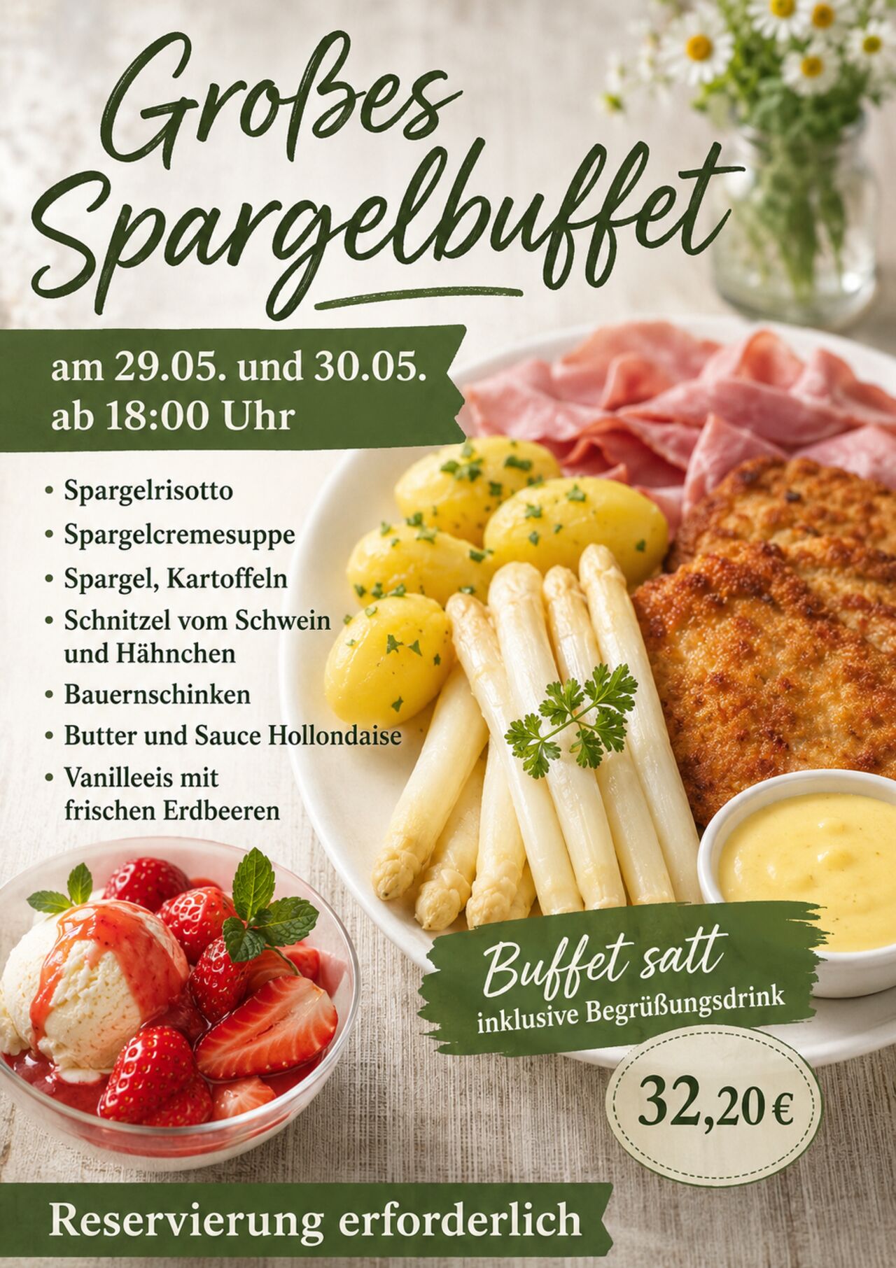 Großes Spargelbuffet