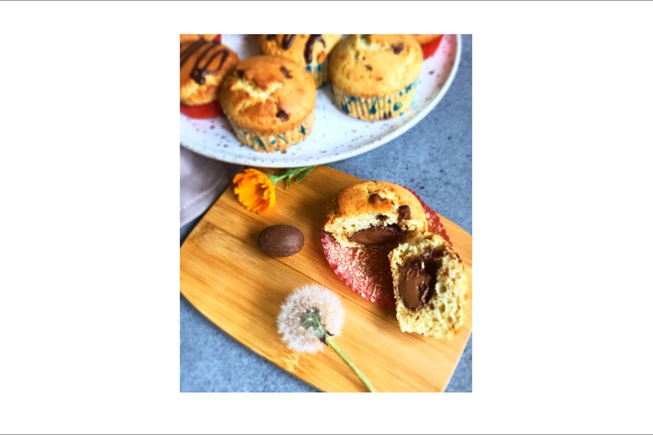 Muffin coeur chocolat et pépites de chocolat
