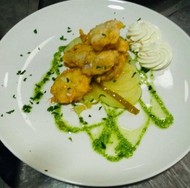 Kokotxas rebozadas de bacalao