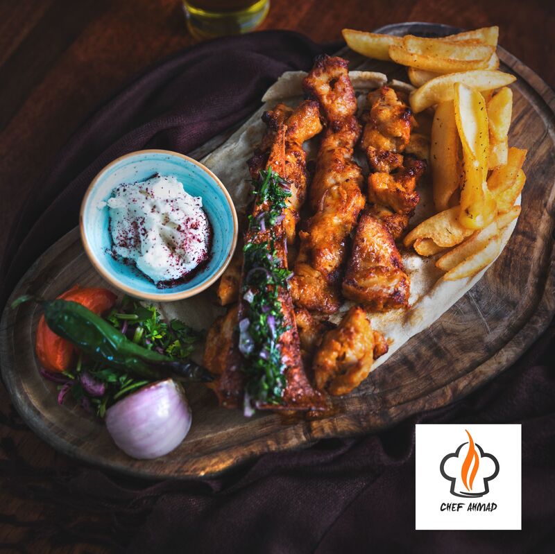 Brochettes de poulet, taouk