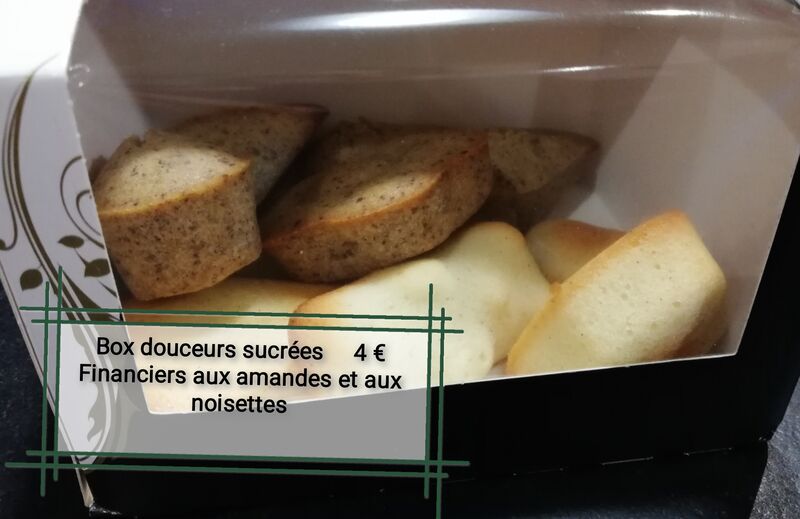 Box douceurs sucrées du 15 juin 2021
Financiers aux amandes et aux noisettes 