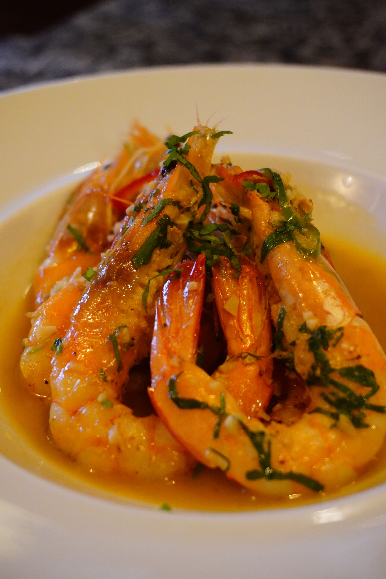 Camarão Salteado, Malagueta, Alho