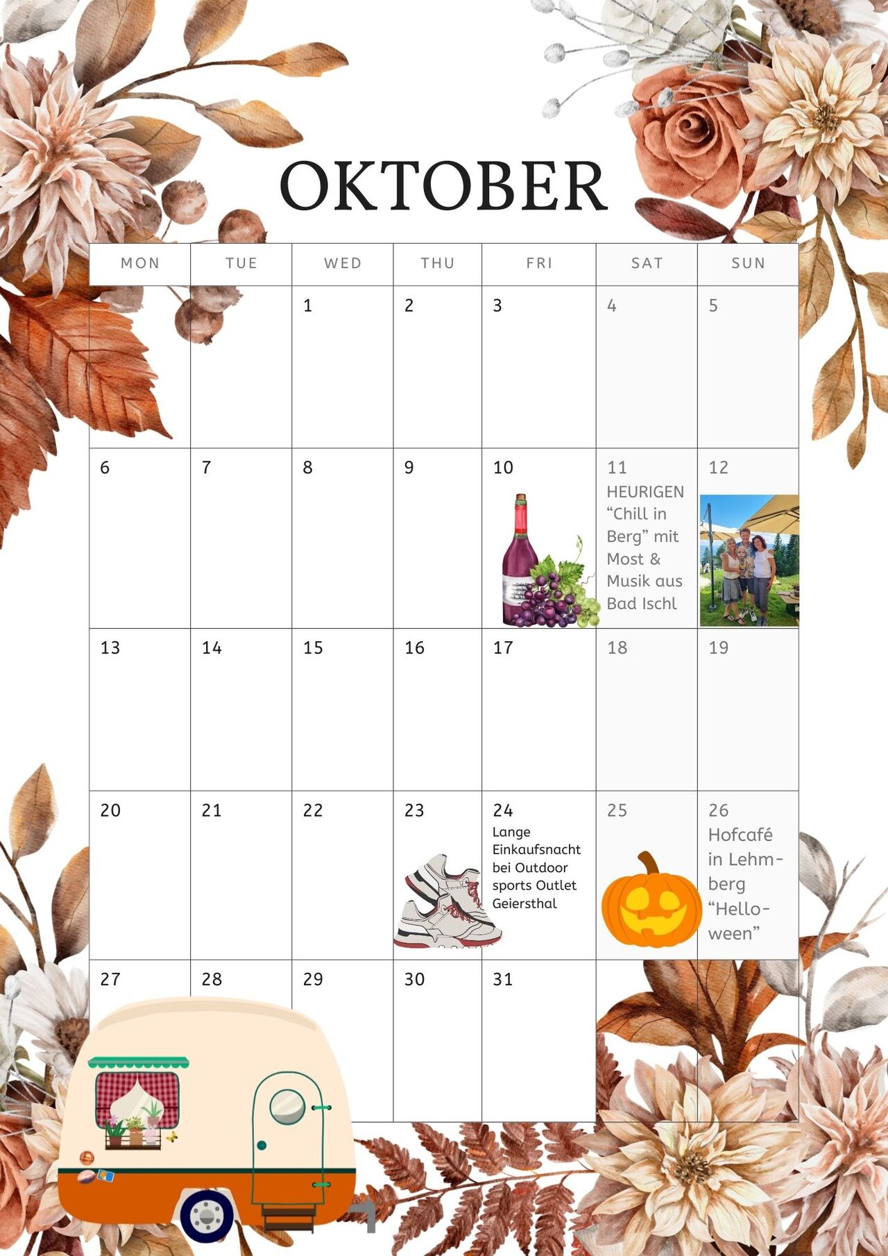 Terminkalender Oktober 2025