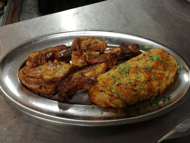 Migas com entrecosto