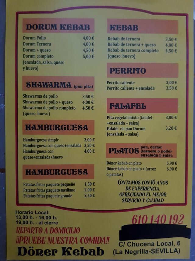 Nuestra carta a tu disposicion 