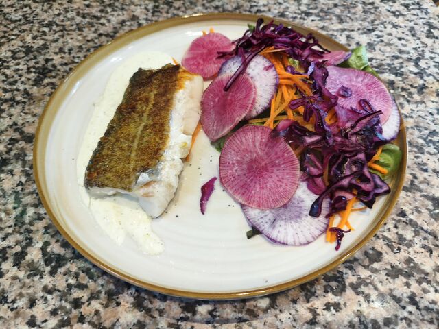 Dos de cabillaud crème d'estragon 