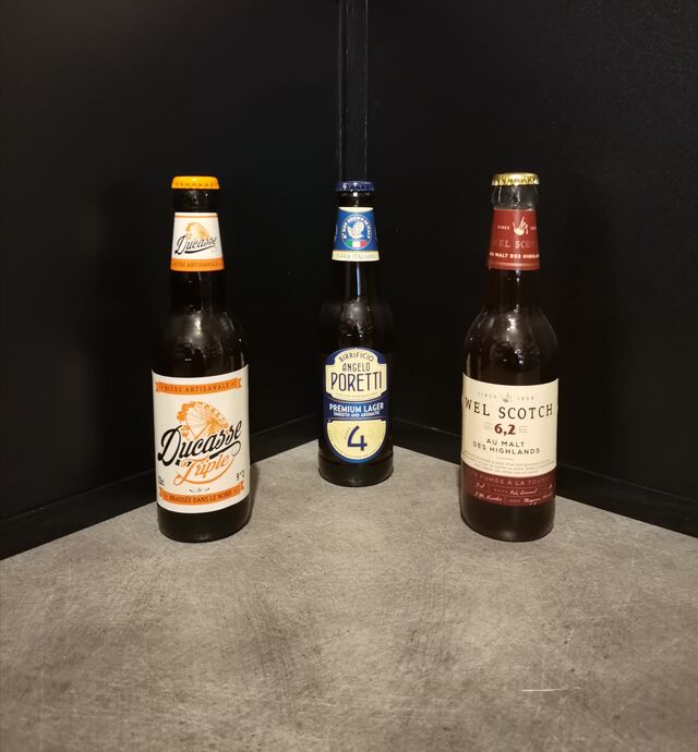 Bières = Ducasse Triple=3€ / Poretti=plus en stock / Wel Scotch=plus en stock