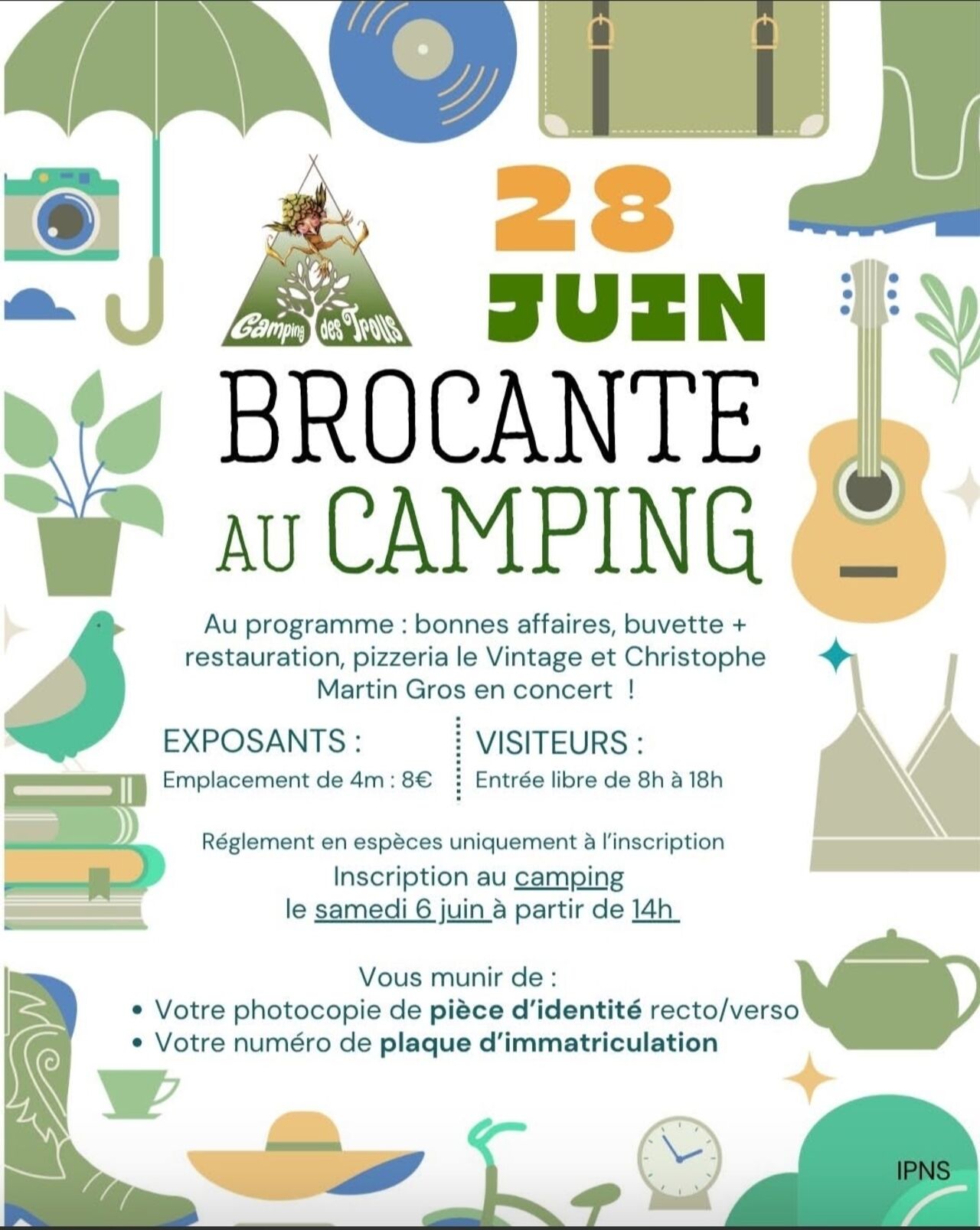 Brocante au camping le dimanche 28 Juin