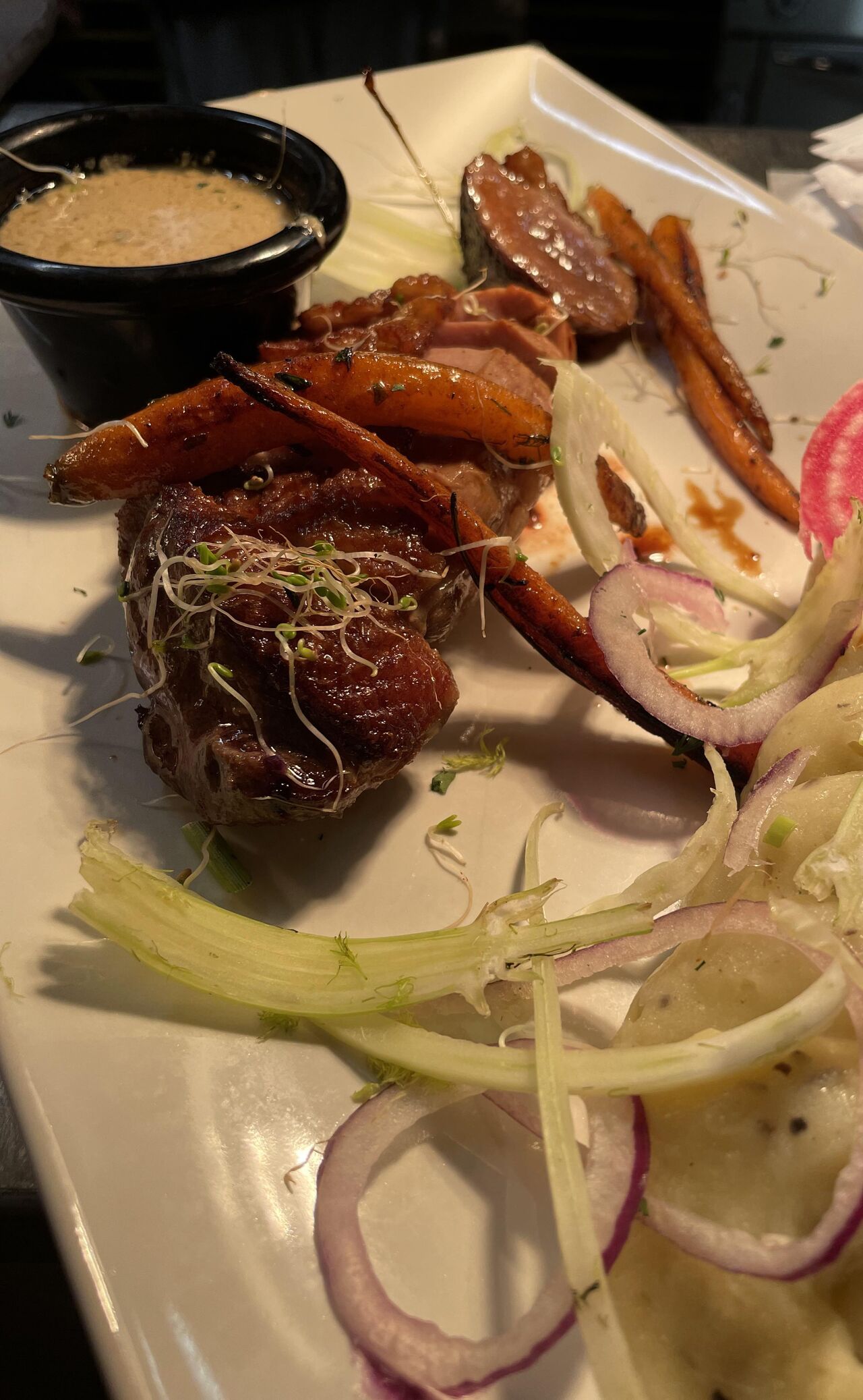 Magret de canard et sa purée à la truffe d'été 