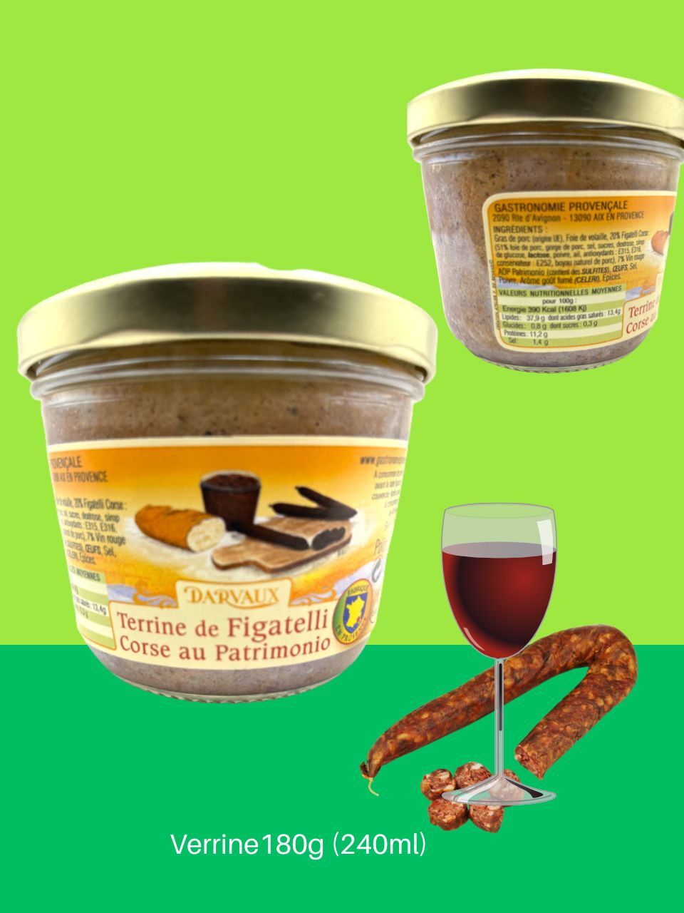 TERRINE au FIGATELLI Corse au Patrimonio - 180g - 240ml