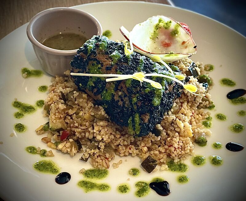 Thon Mi-Cuit & Légumes du soleil, Céréales & sauce Pesto