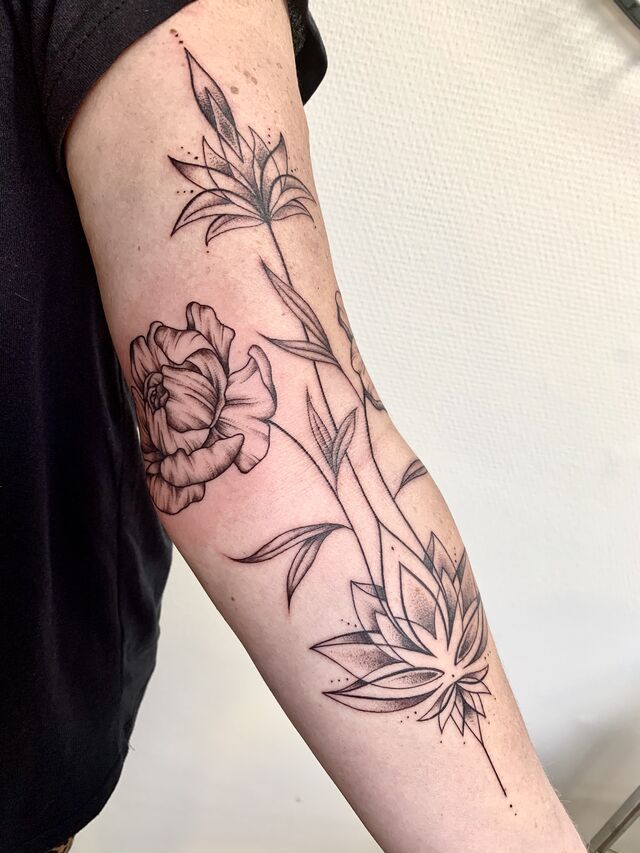 Lotus en rozen - voor Chantal