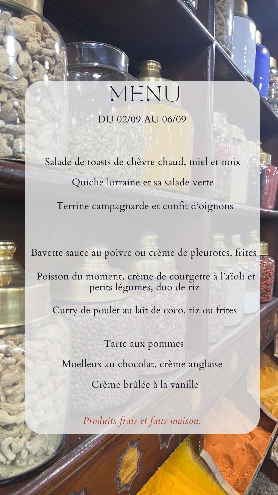 Menu du 02/09/25 au 06/09/25