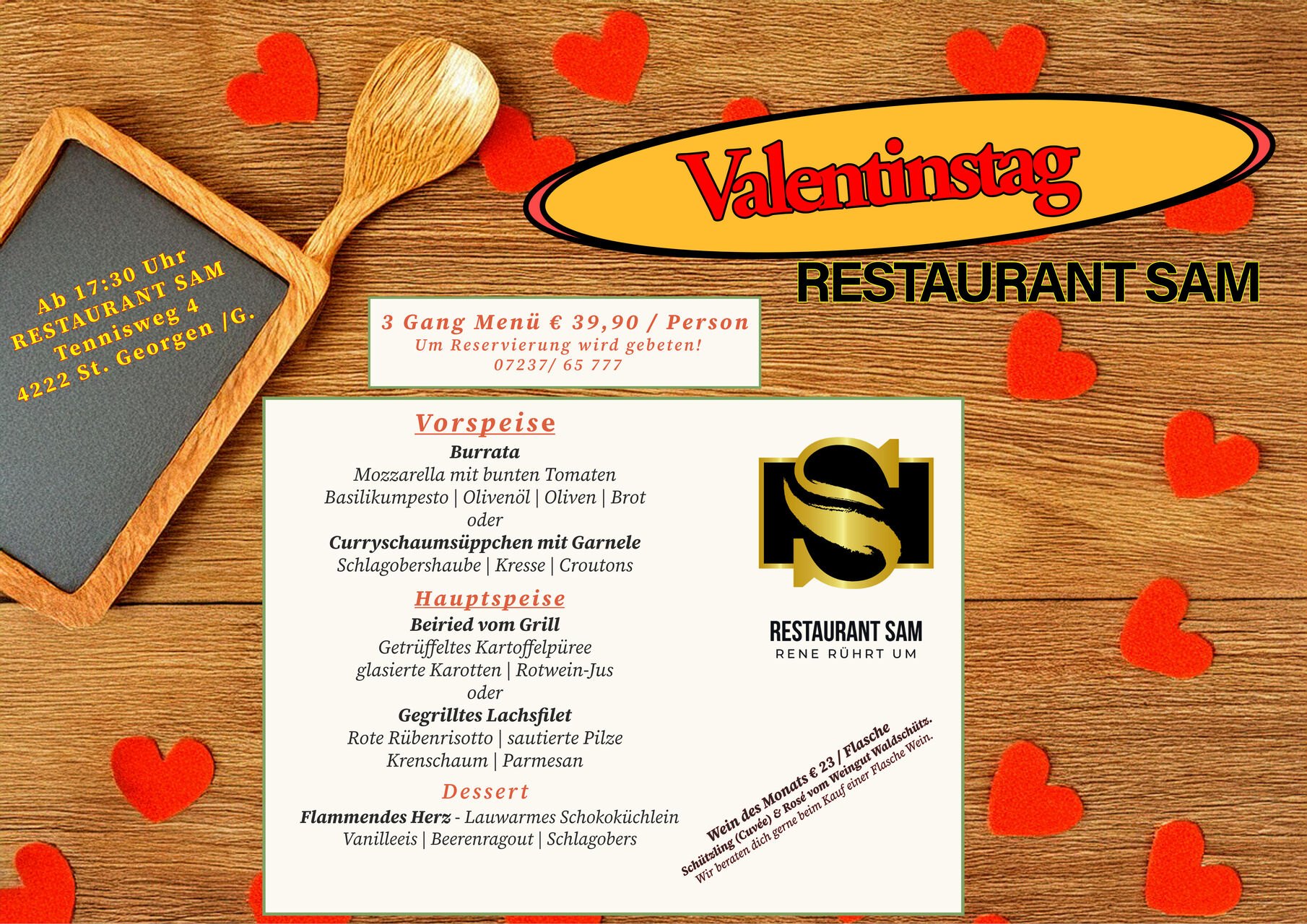 Valentinstag im Restaurant SAM