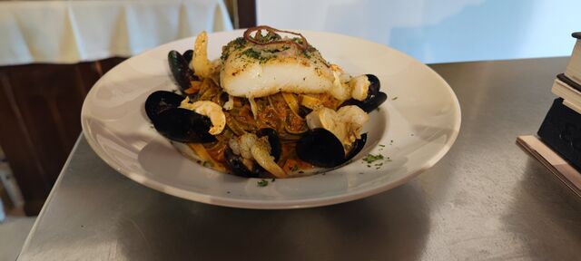 Bandnudeln mit Meeresfrüchte 