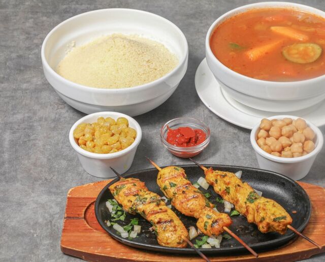 Couscous brochette poulet
